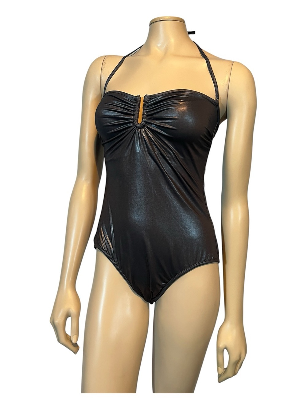 Zadig & Voltaire noir grey Halter Shimmer One-Piece
